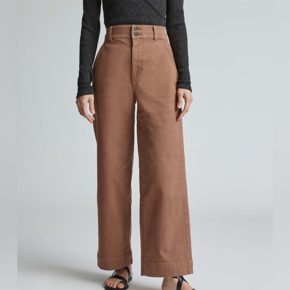 Everlane straight leg pants in cocoa brown